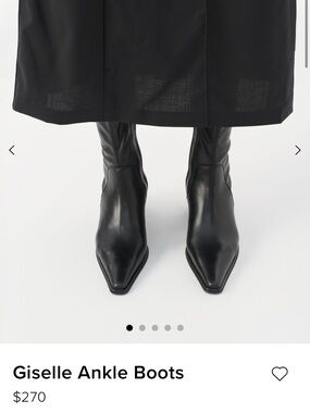 Giselle Pointed Toe Black Ankle Boots
